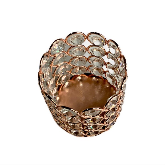 Blush/Rose Gold Tealight Crystal CandleHolder - Picture 6 of 8